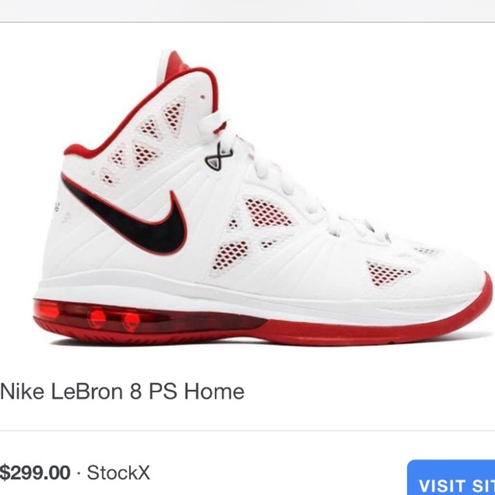 Nike Lebron 8ps Home youth size 6